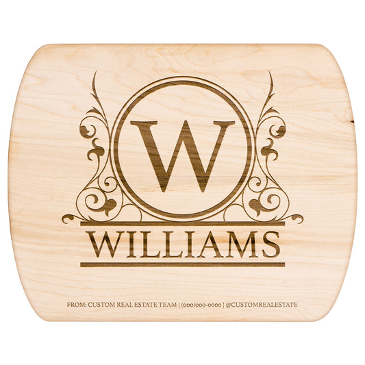 Custom Family Name Engraved Maple Hardwood Cutting Board 8.5" x 11" Made in USA