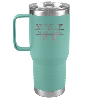 Personalized Travel Tumbler With Handle 20 Oz