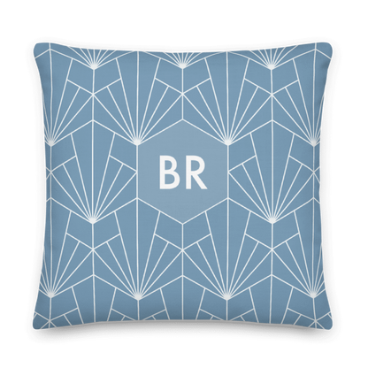 Blue Art Deco Gift Bundle Pillow and Throw Blanket