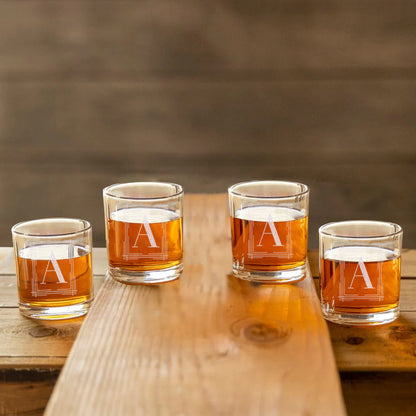 Set of Personalized Laser Engraved Whiskey Glasses