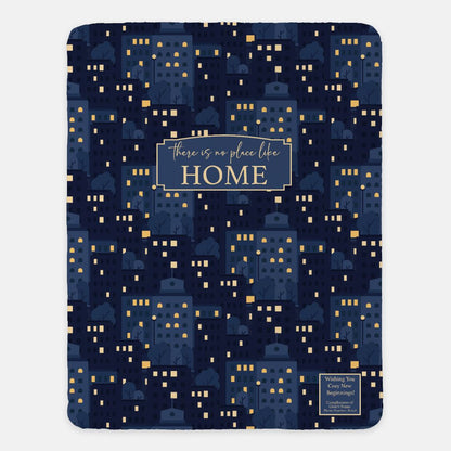 There Is No Place Like Home Throw Blanket With Custom Message and Contact Information