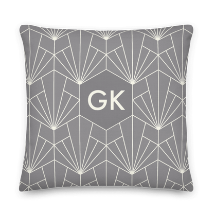 Grey Art Deco Gift Bundle Pillow and Blanket Set - Personalized and Branded