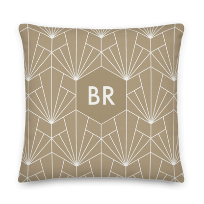 Beige Art Deco Gift Bundle Pillow and Throw Blanket Set - Personalized and Branded