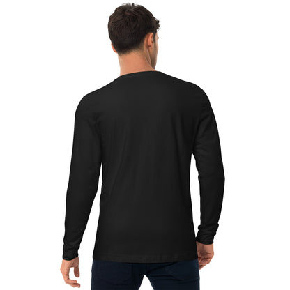 Logo Embroidery Men Long Sleeve Fitted Crew 100% Cotton