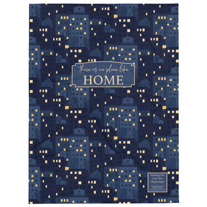 There Is No Place Like Home Throw Blanket With Custom Message and Contact Information