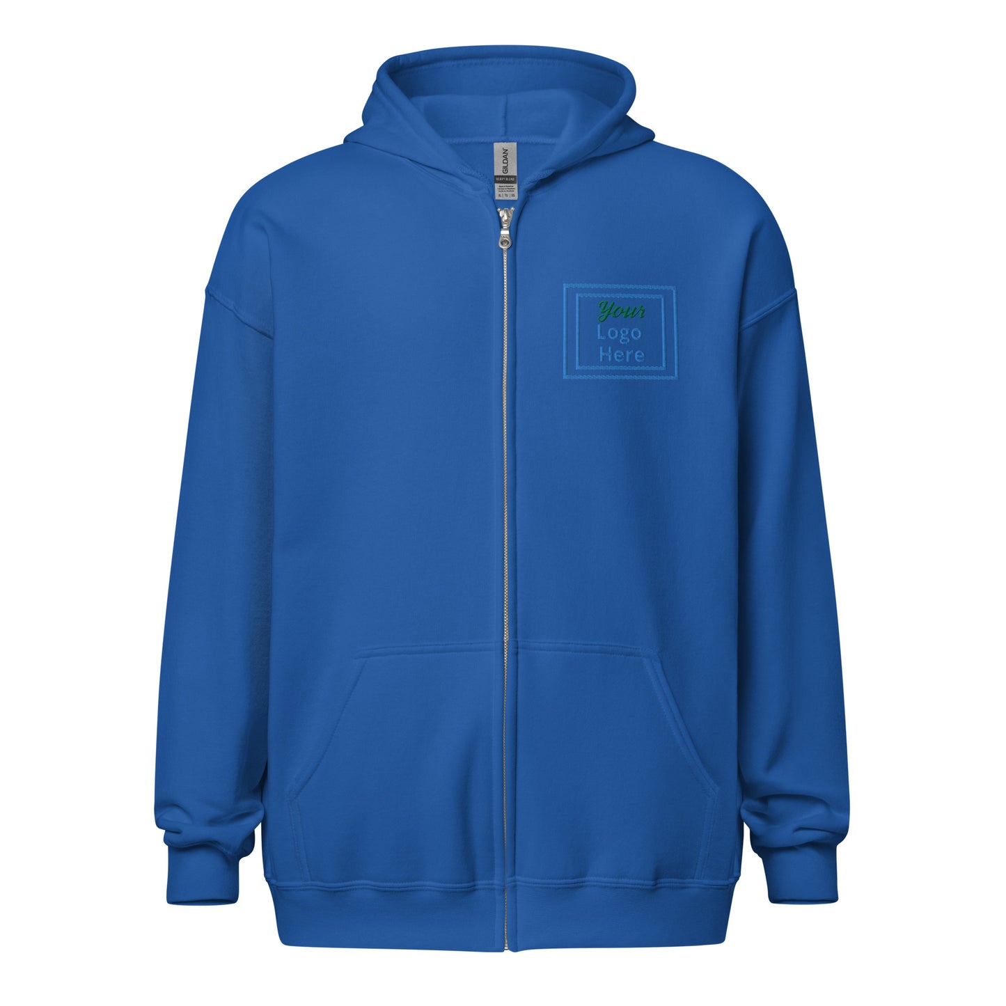 Logo Embroidery Unisex Heavy Blend Zip Hoodie (Multiple colors available)