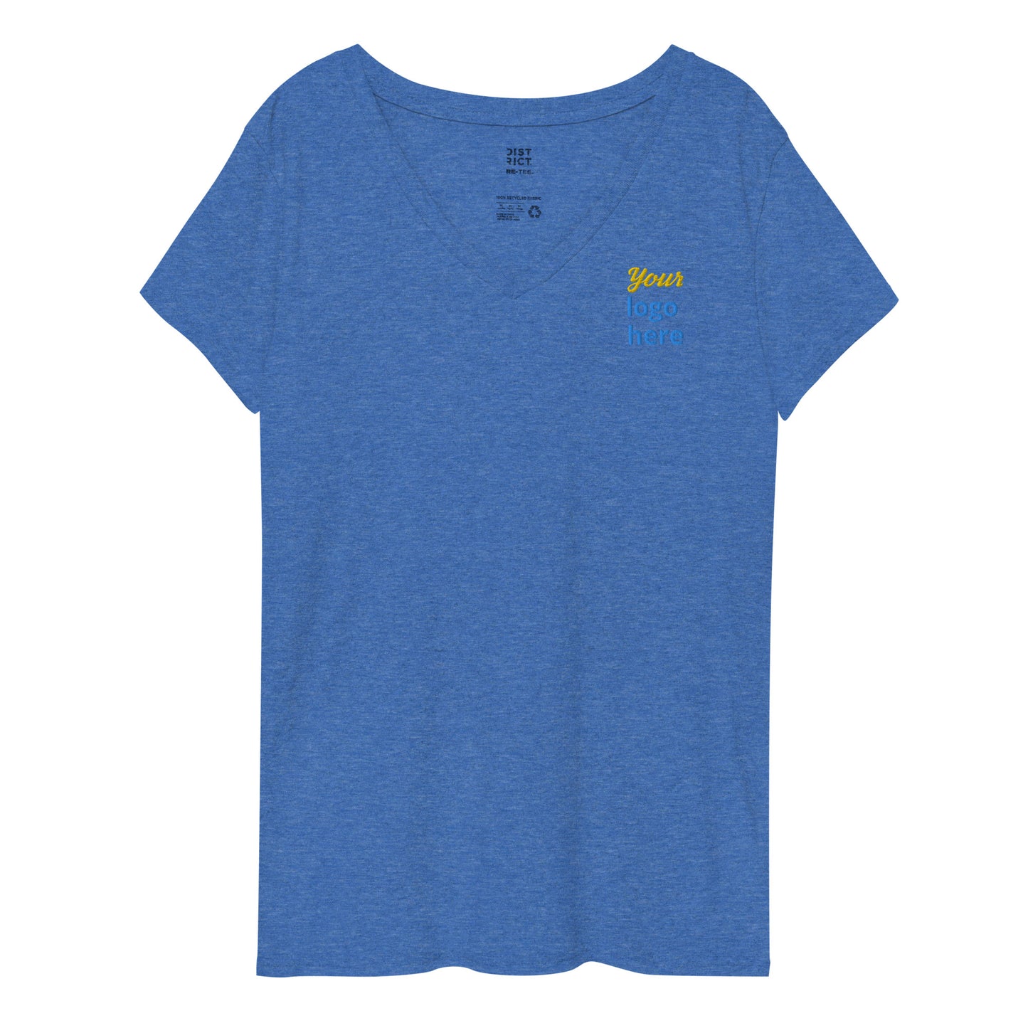 Embroidery Logo Women’s Recycled V-neck T-shirt