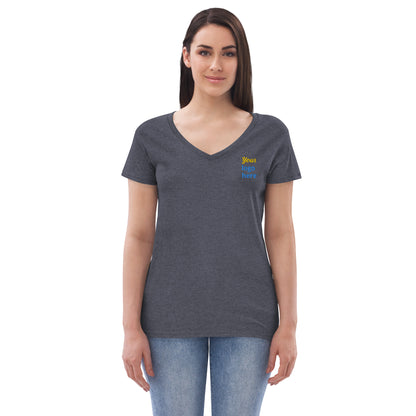 Embroidery Logo Women’s Recycled V-neck T-shirt